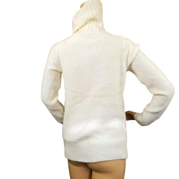 Cream J. Crew cable knit sweater size small - Picture 5 of 13